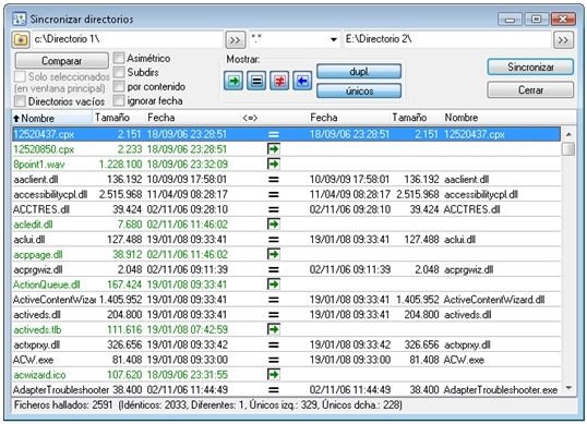 Comparación de archivos entre directorios