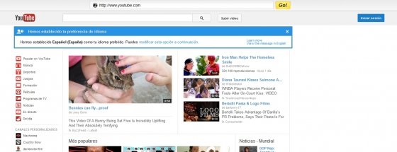 Navegación en Internet a través de Hide My Ass para poder acceder a contenidos restringidos de YouTu
