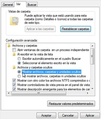 Mostrar archivos ocultos