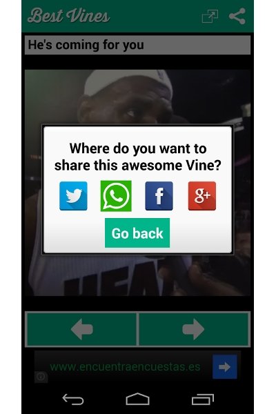 Compartir vídeos en The best Vine