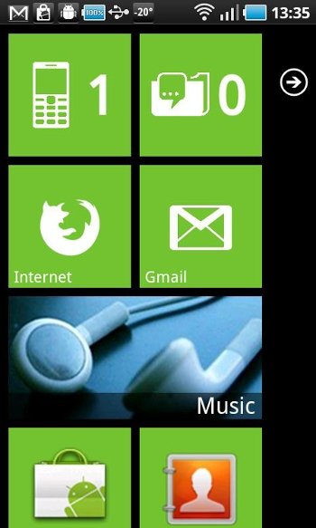 Launcher 7 dota del aspecto de Windows Phone a Android