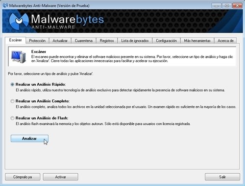 Analizar con Malwarebytes Anti-Malware