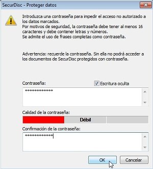 SecurDisc contraseña