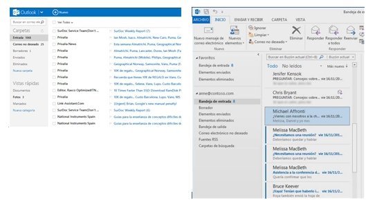 Comparación Outlook