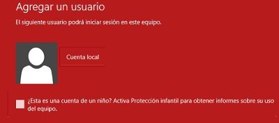 Crea cuenta local