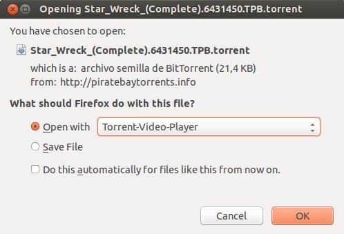 Asociando Peerflix con Torrent-Video-Player