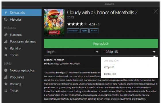 Película en Popcorn Time