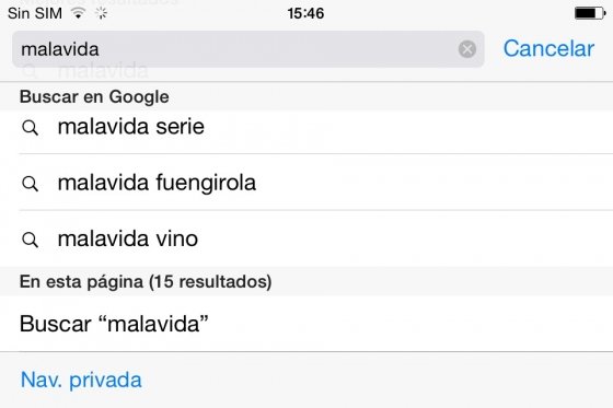 Encuentra palabras en la página en la que navegas con Safari