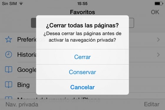 Navega de forma privada en Safari