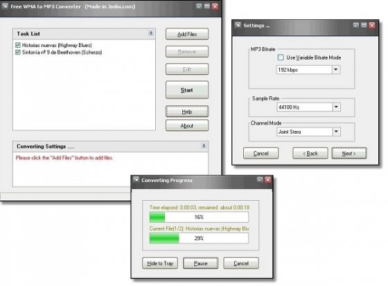 Conversión del audio a MP3 con Jodix