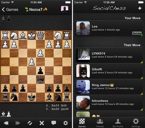 Interfaz de Social Chess