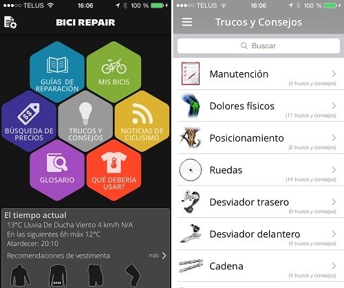 Interfaz de Bici Repair