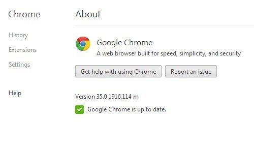 Tenemos la última versión de Chrome