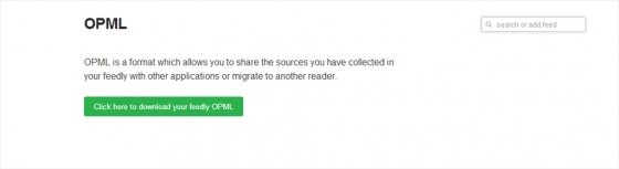 Exportar en feedly