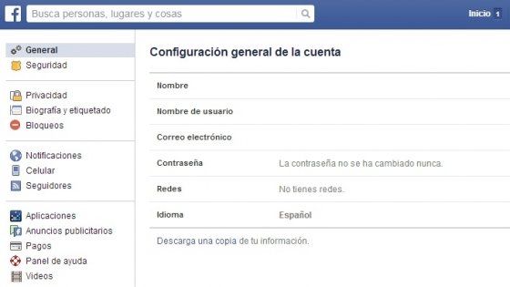 Sección de Configuración General