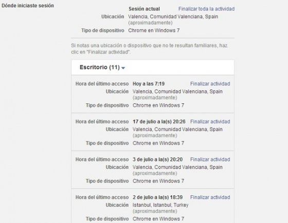 Finalizar actividad