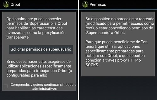 Conceder permisos de superusuario a Orbot