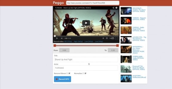 Grabar MP3 desde youtube