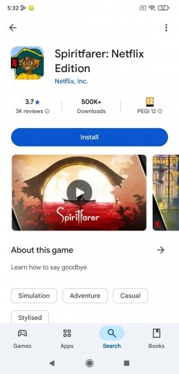 Ficha del juego Spiritfarer para móviles en Google Play Store