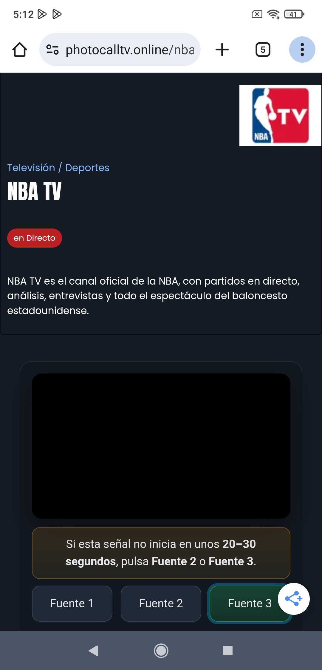 Retransmisión para ver el canal de la NBA en Photocall TV