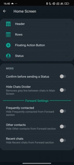 Ajustes de personalización para la pantalla de inicio de WhatsApp Aero
