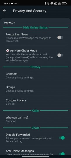 Funciones de privacidad y seguridad de AeroWhatsApp