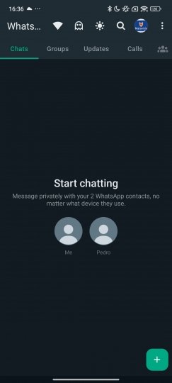 Pantalla principal de WhatsApp Aero