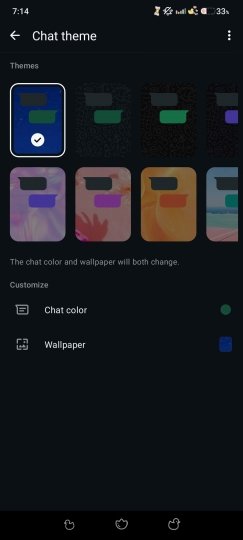 Temas de chat disponibles en WhatsApp