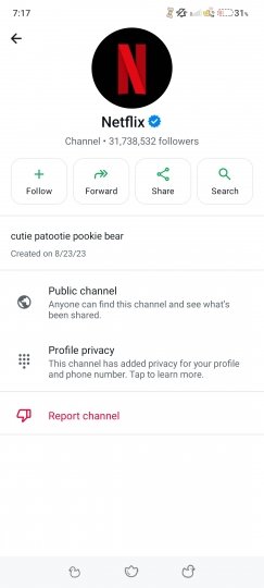 Perfil del canal oficial de WhatsApp en WhatsApp