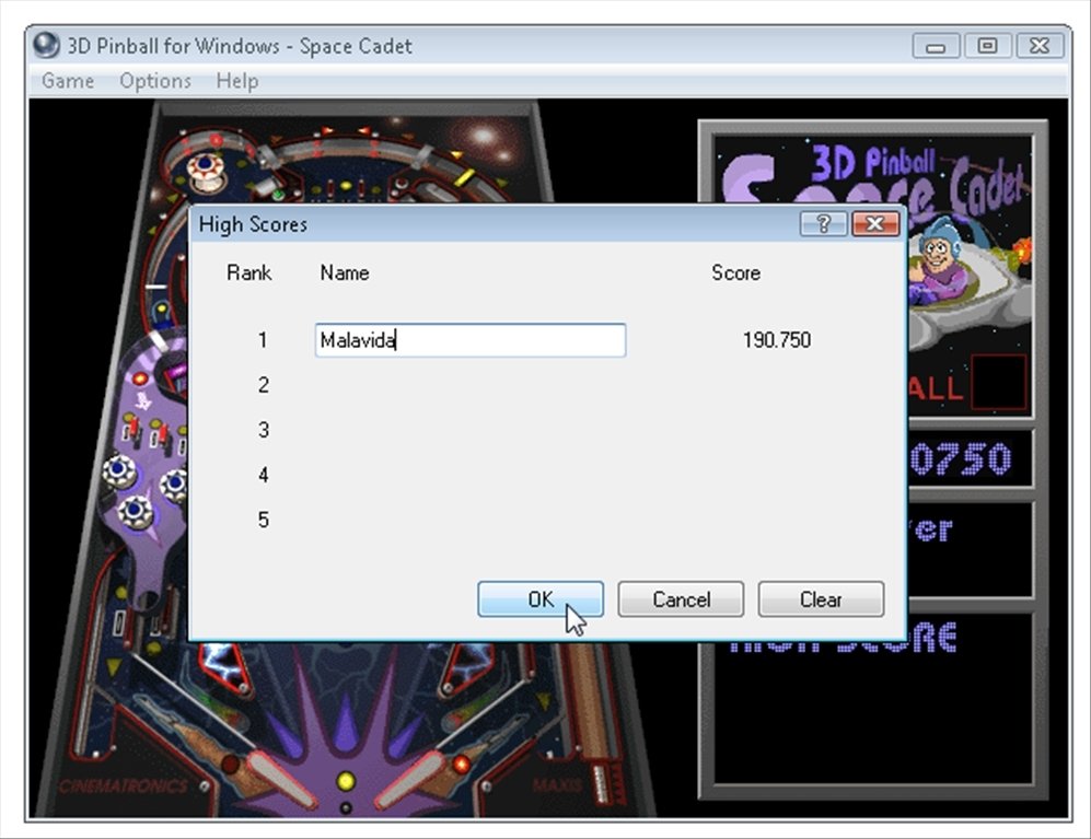 obs 3d pinball windows