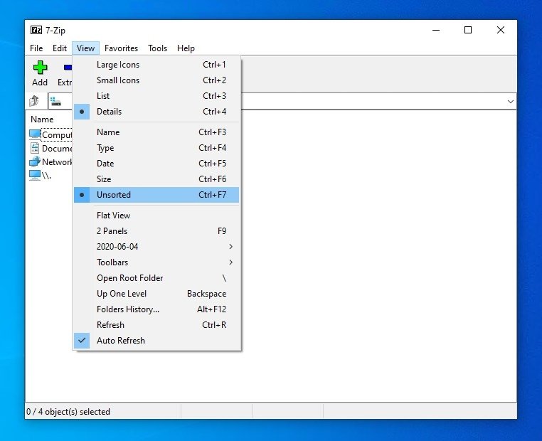 untar a file on windows10 7zip