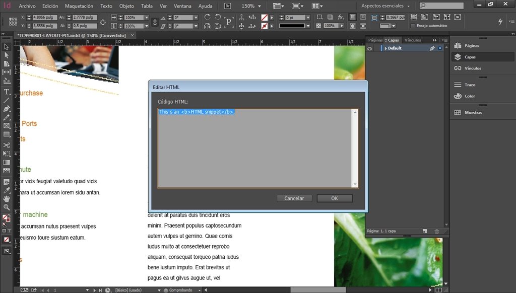 photoshop in indesign