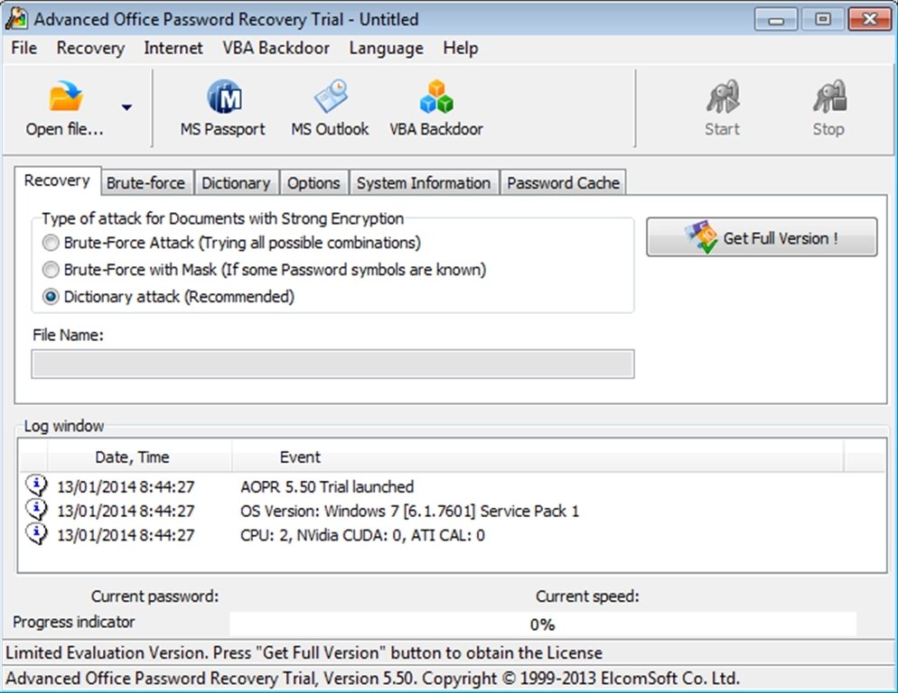 Accent office password. Password Recovery.