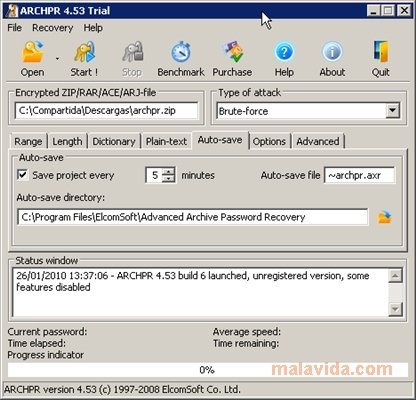 Rar password recovery tool