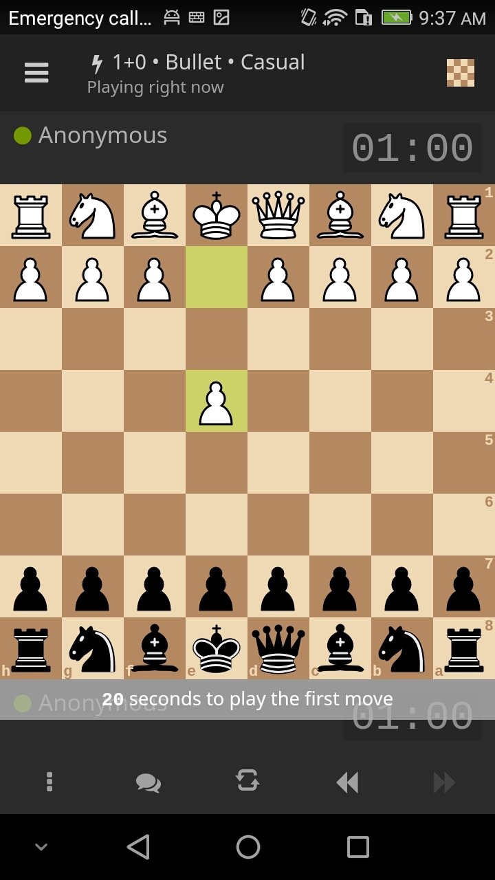 lichess for Android 7.3.0: Non-checkmated king is highlighted