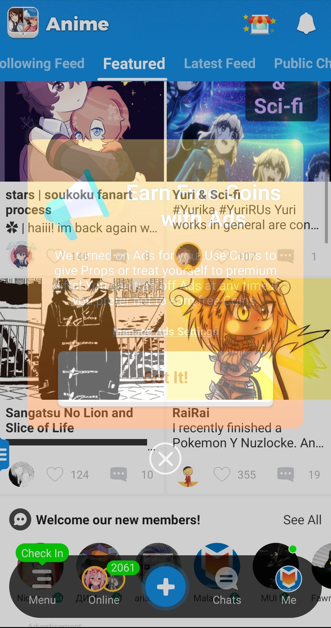 Anime Amino em Português, Apps