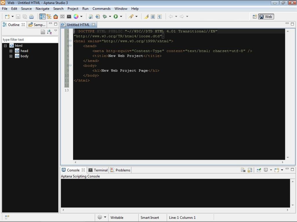 aptana studio 3.6.1 vs dreamweaver