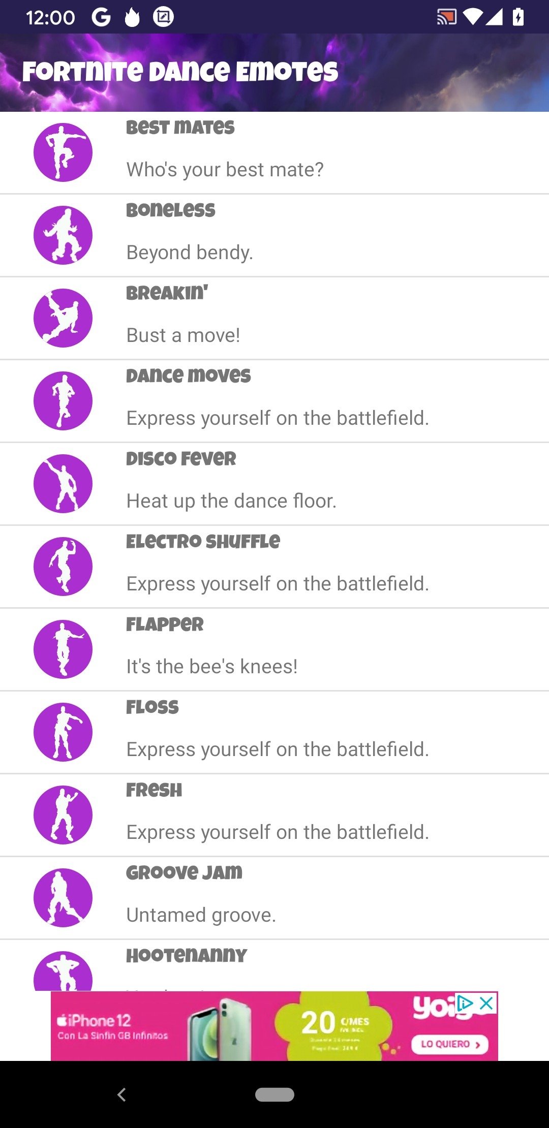 Dances from Fortnite Android