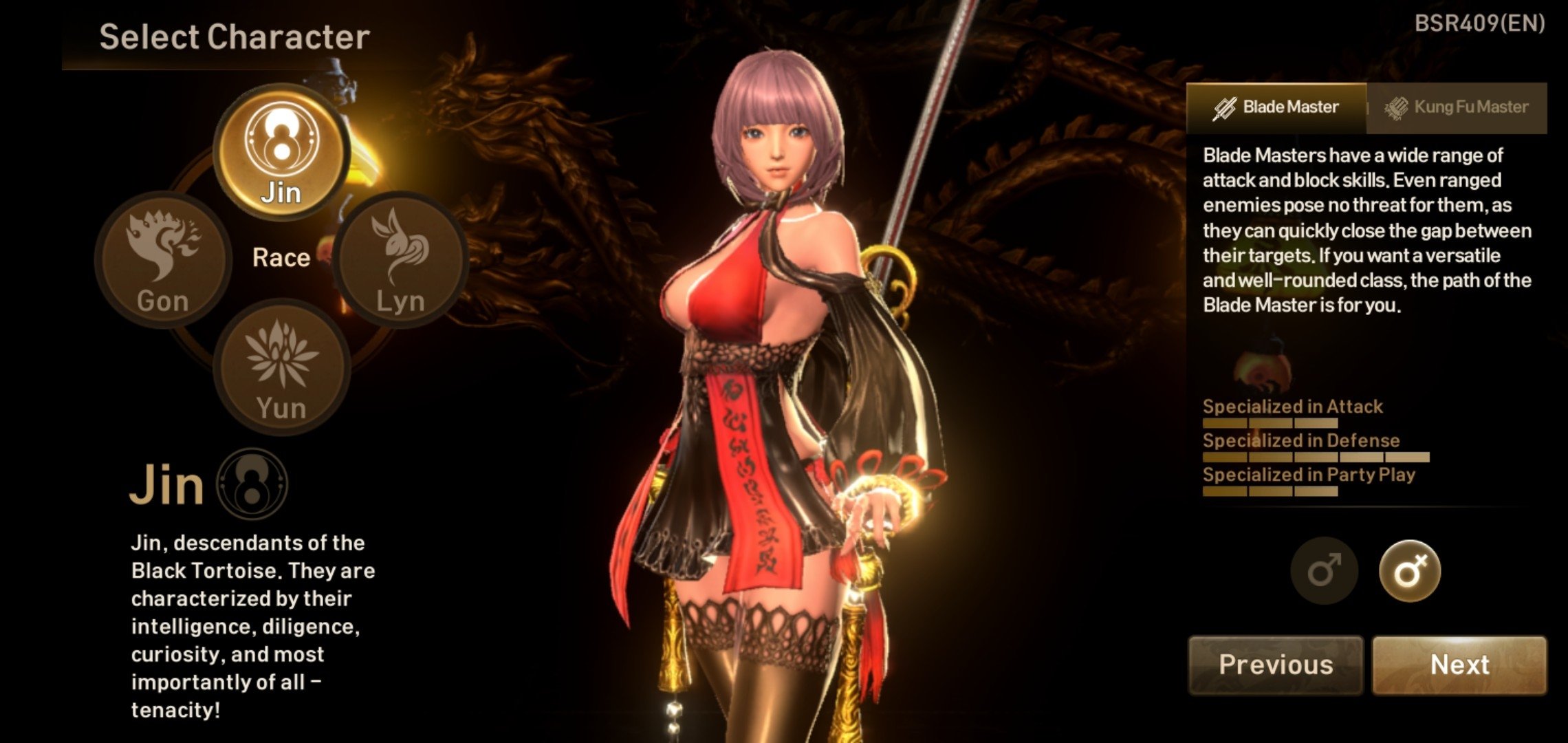 blade and soul online character page