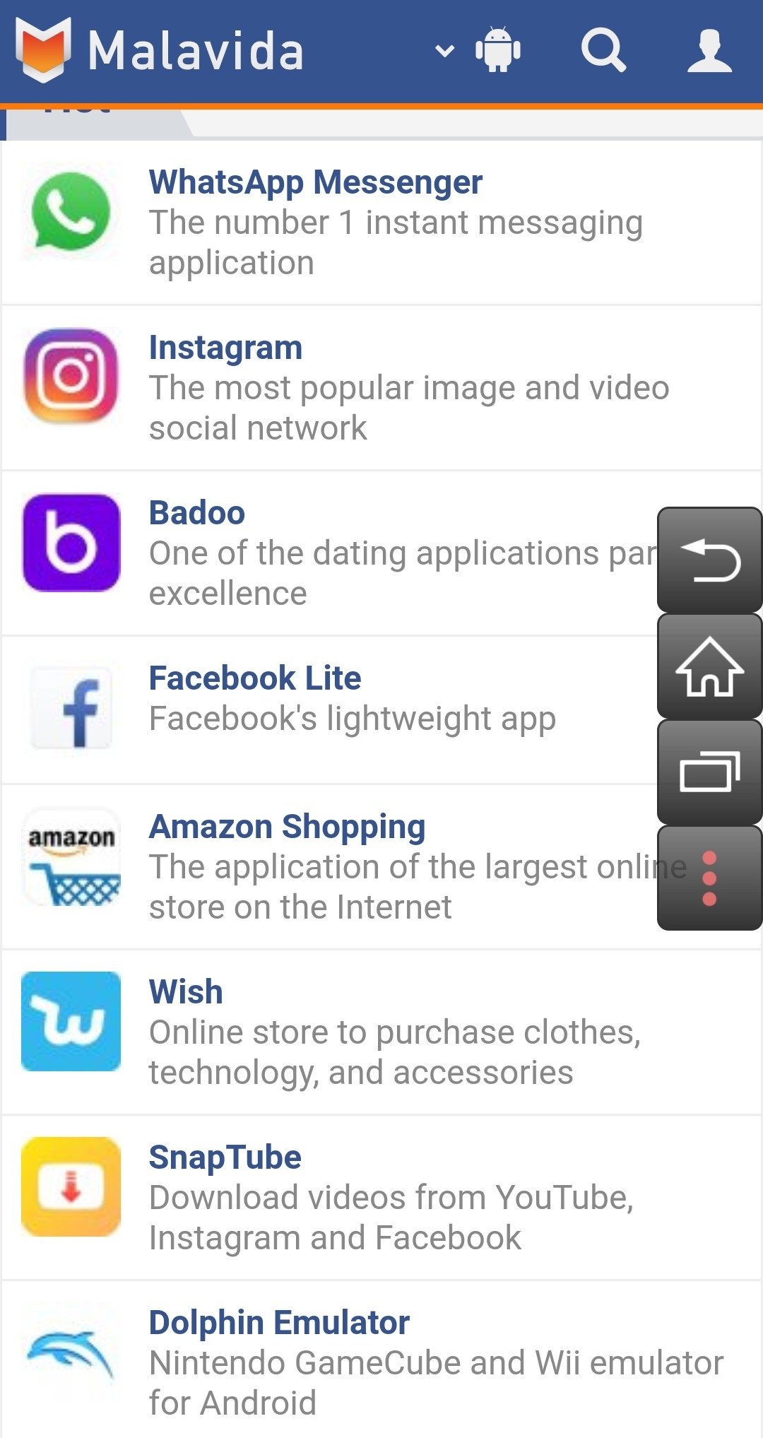 Menu Button Android 