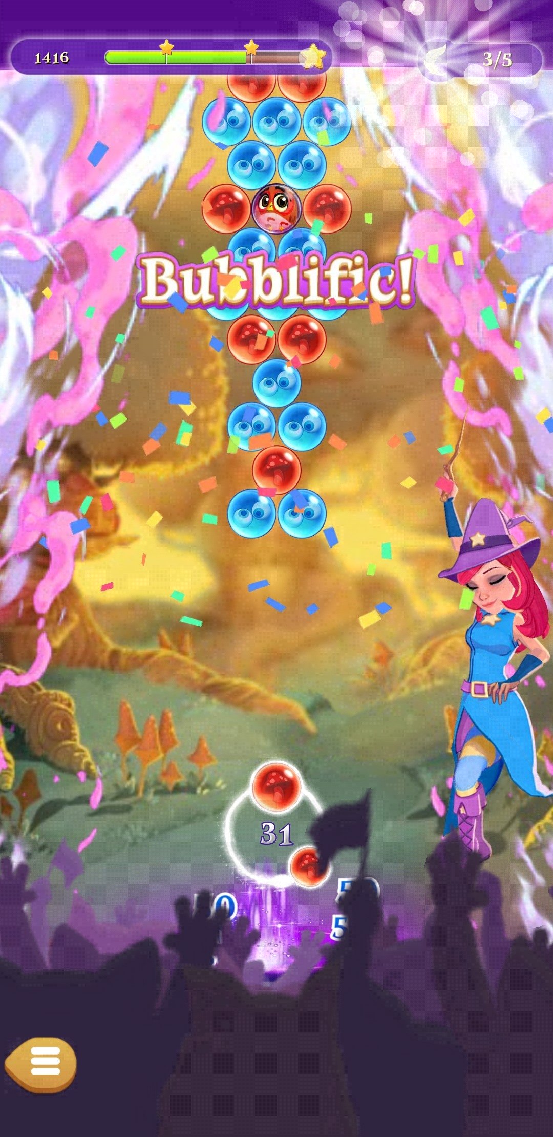 what level in bubble witch saga 3 has line blasts