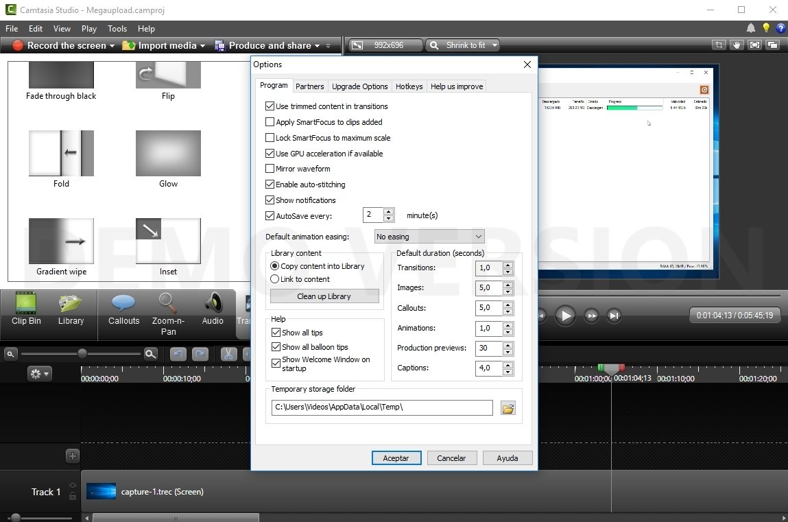 camtasia studio 9 shortcuts