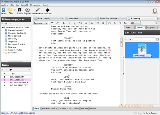 celtx script writing software free download