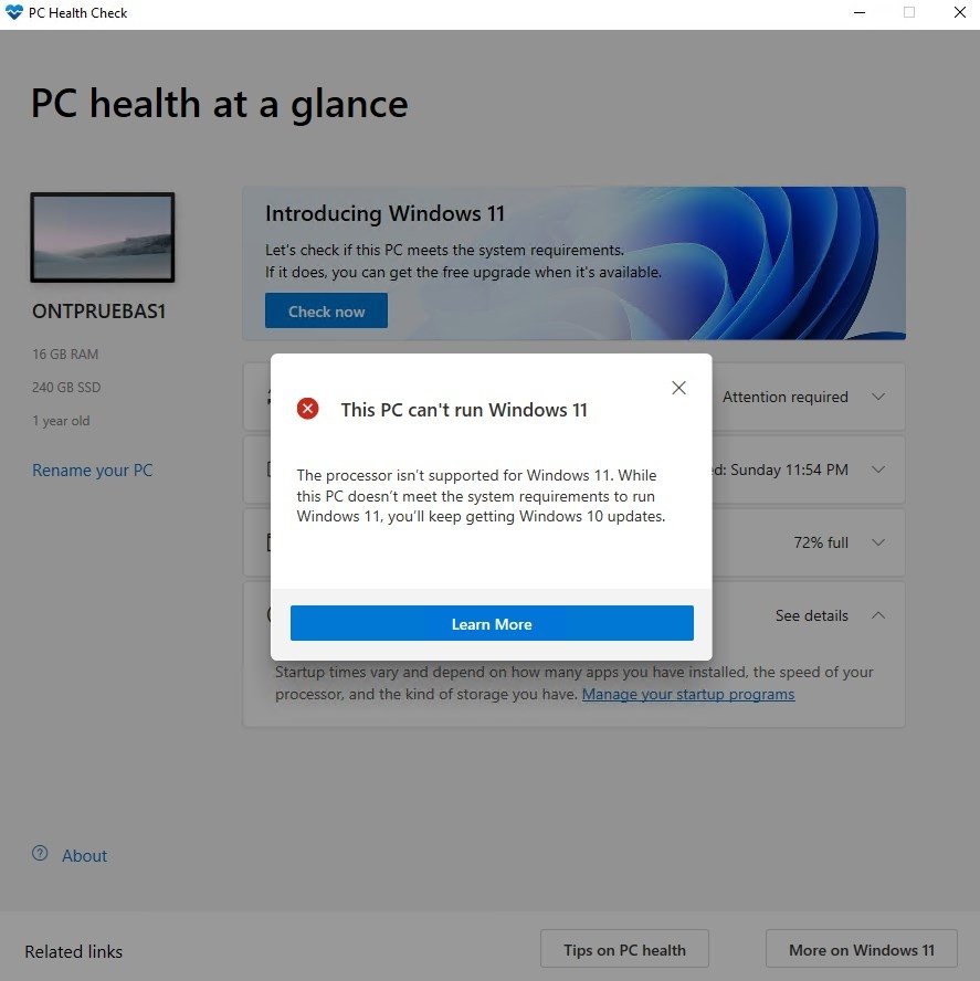 PC Health check Windows 11