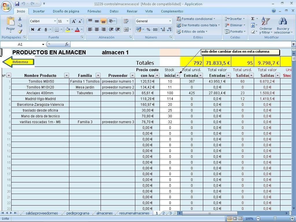 Inventario De Almacen En Excel 3374