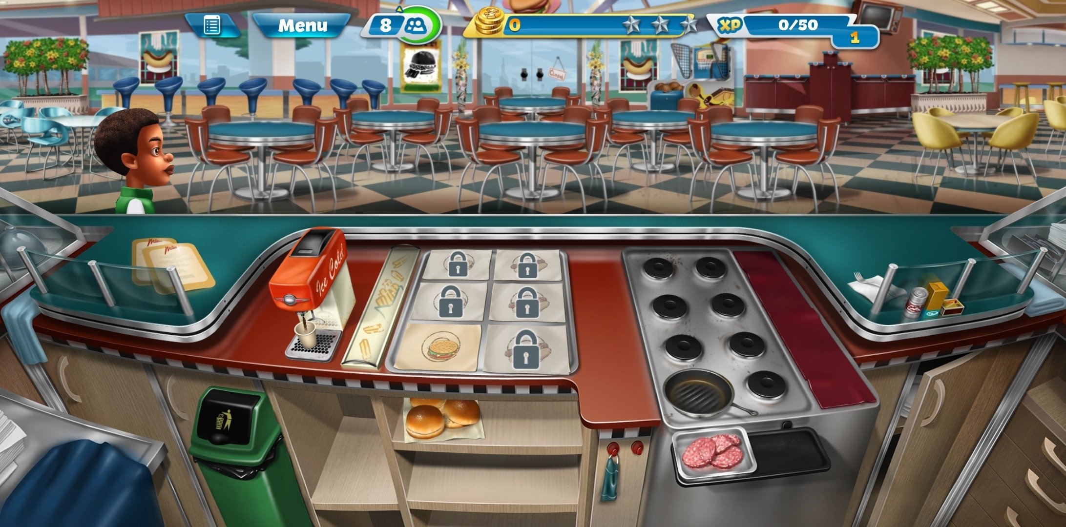 tutorial levels in cooking fever