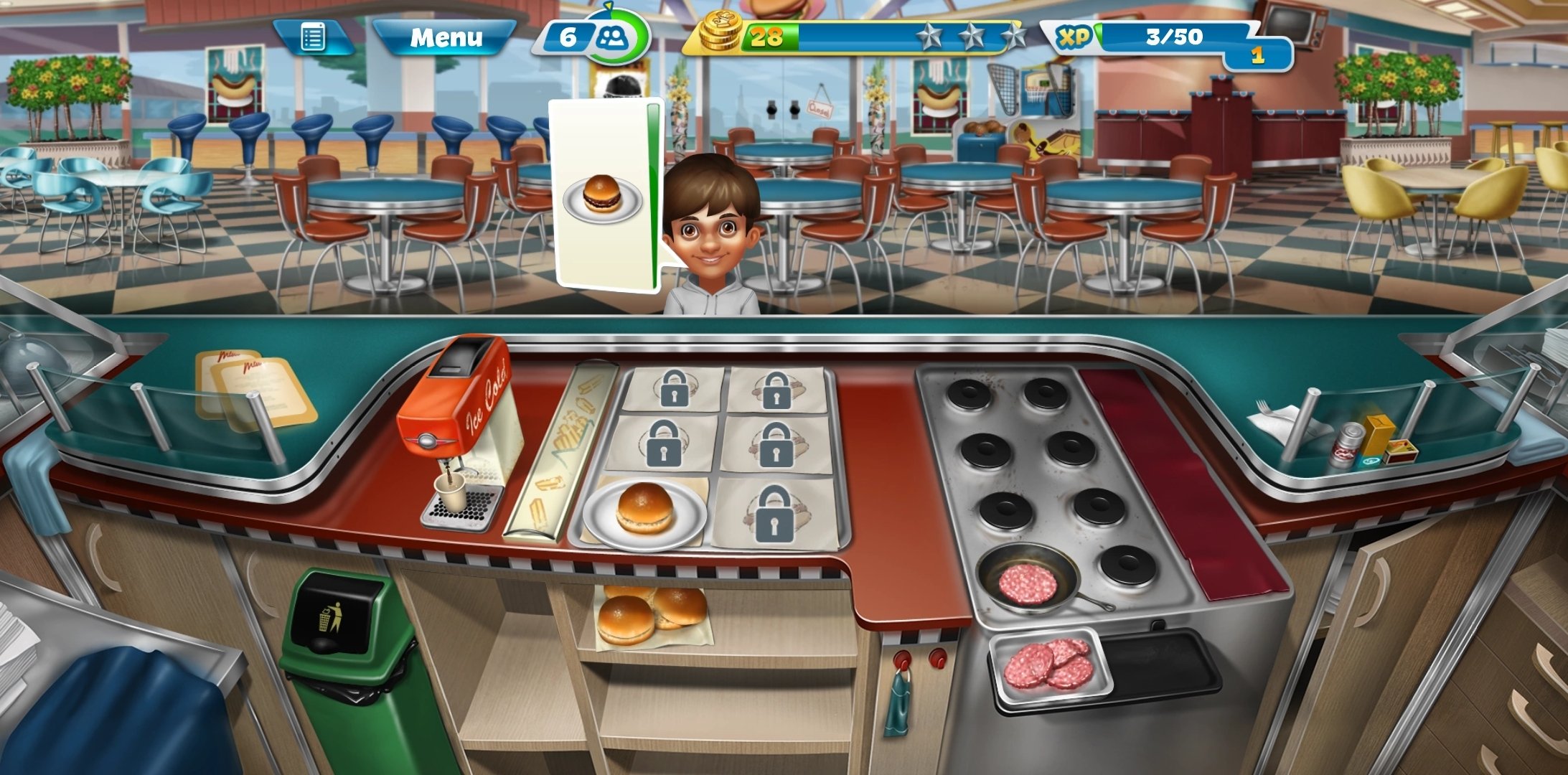 where is the ice cream bar in cooking fever