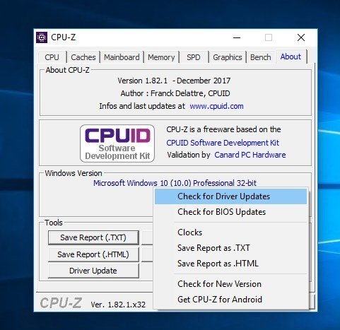 download the new for windows CPU-Z 2.06.1