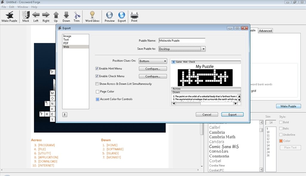 Crossword Forge, Software