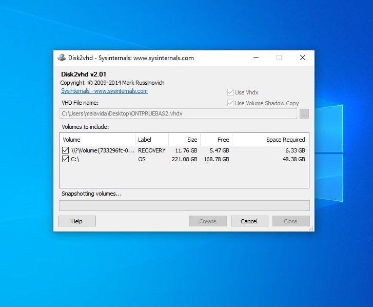 disk2vhd windows xp download